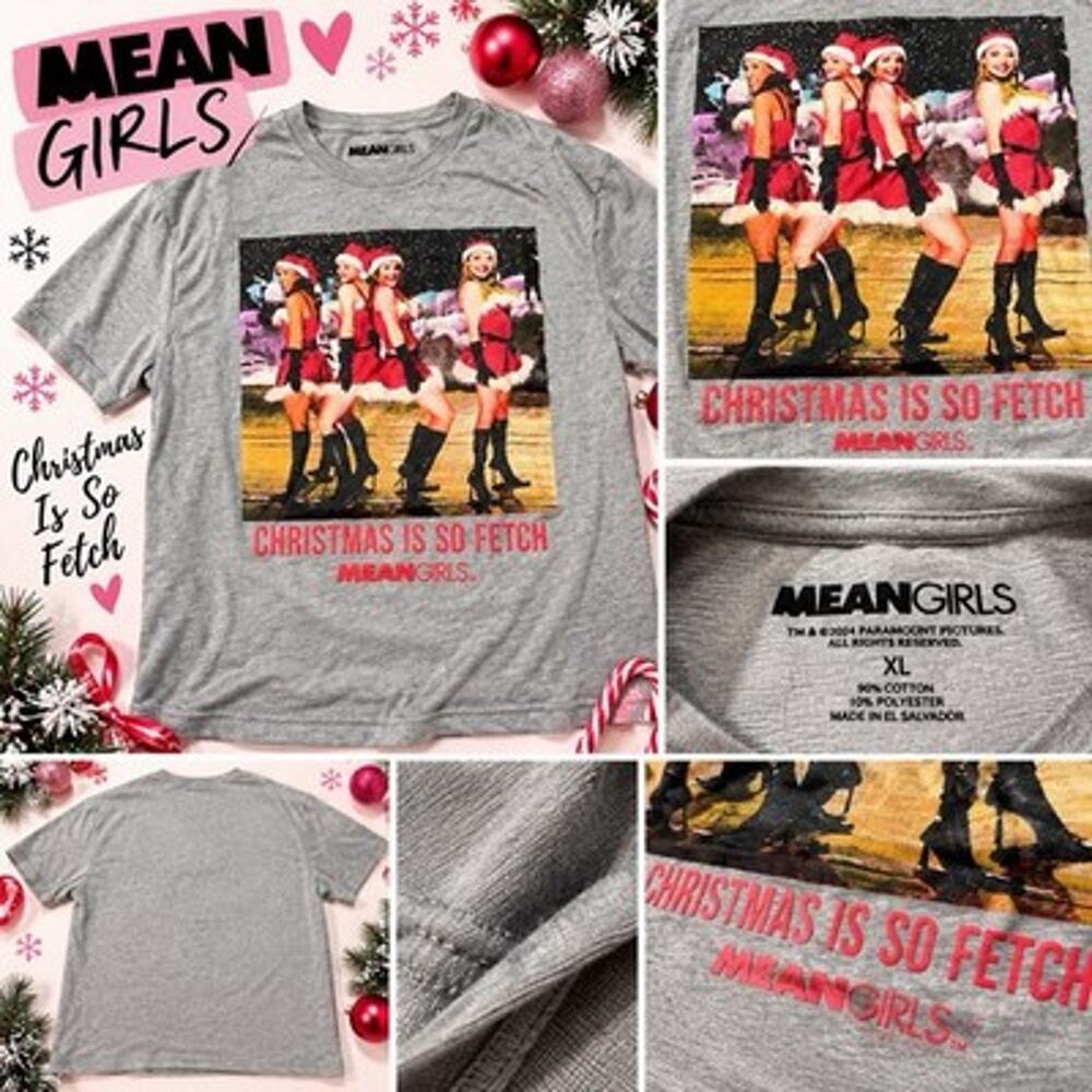 Mean Girls Christmas Is So Fetch Graphic Tee Gray Men’s XL